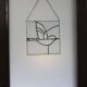 Vitrail décoratif oiseau, style Tiffany, verre coloré fait main 40×40 cm