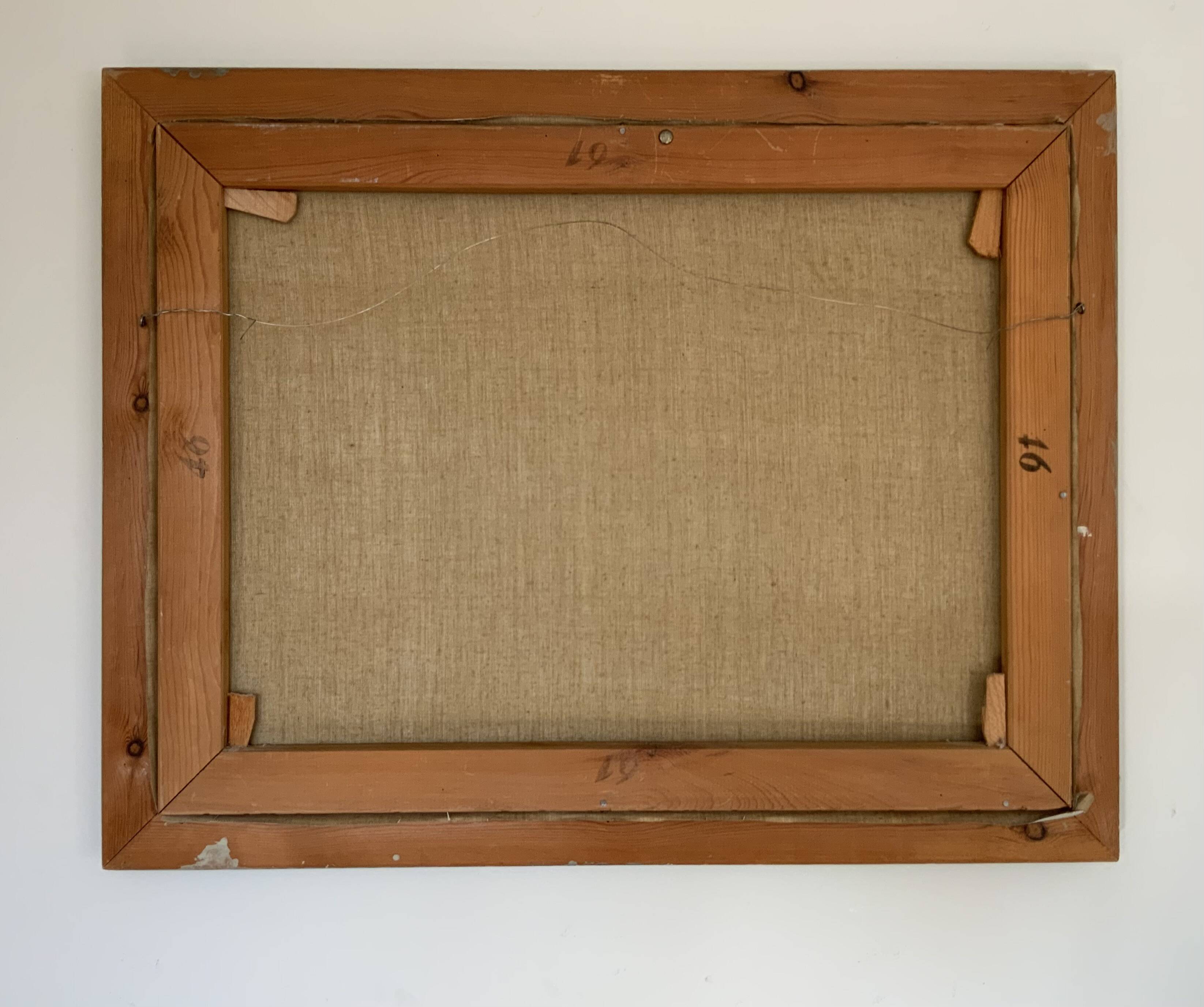 Vintage Modernists Oil On Canvas Landscape Painting by Nini Landgren 1950s