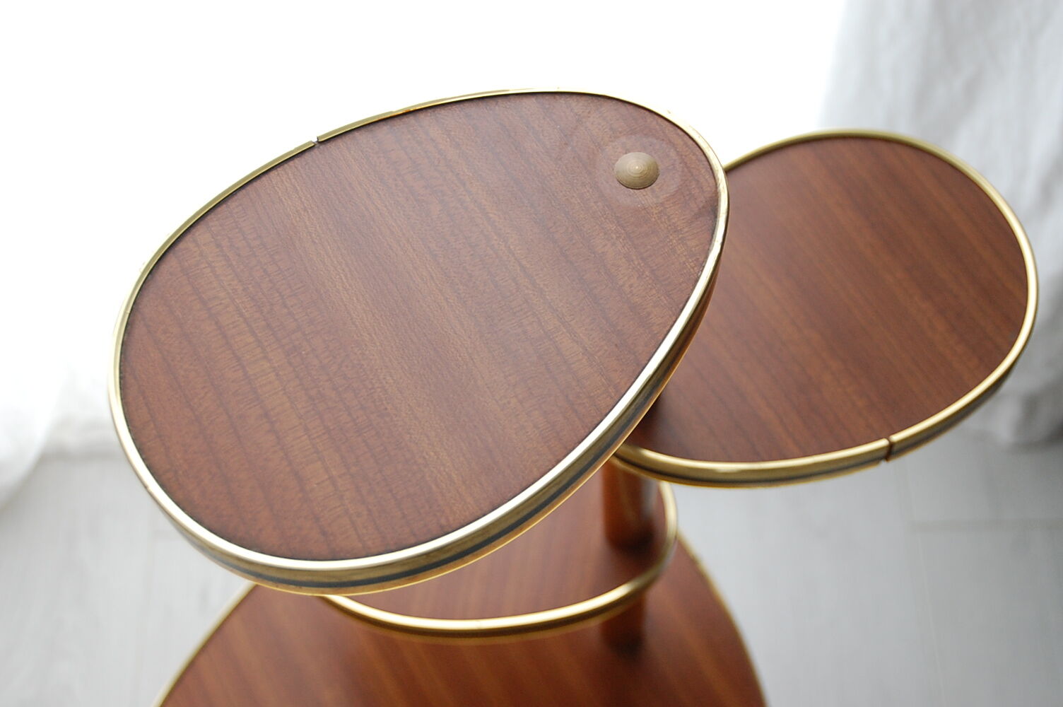 Table has plants in formica