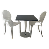 Ensemble Philippe Starck Kartell table à manger Top Top et 2 fauteuils Louis Ghost