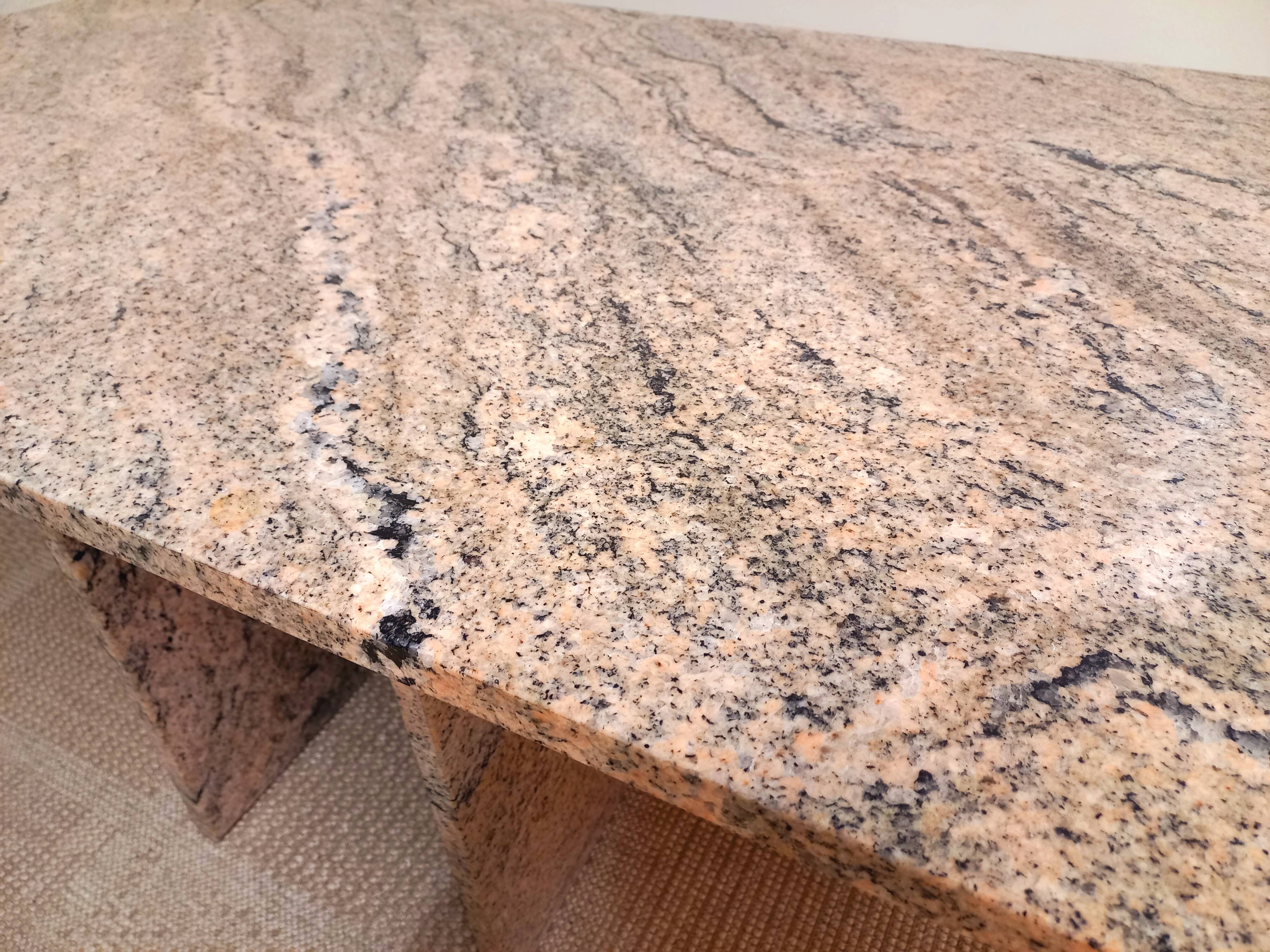 Vintage coffee table in pink marble 70s 80s