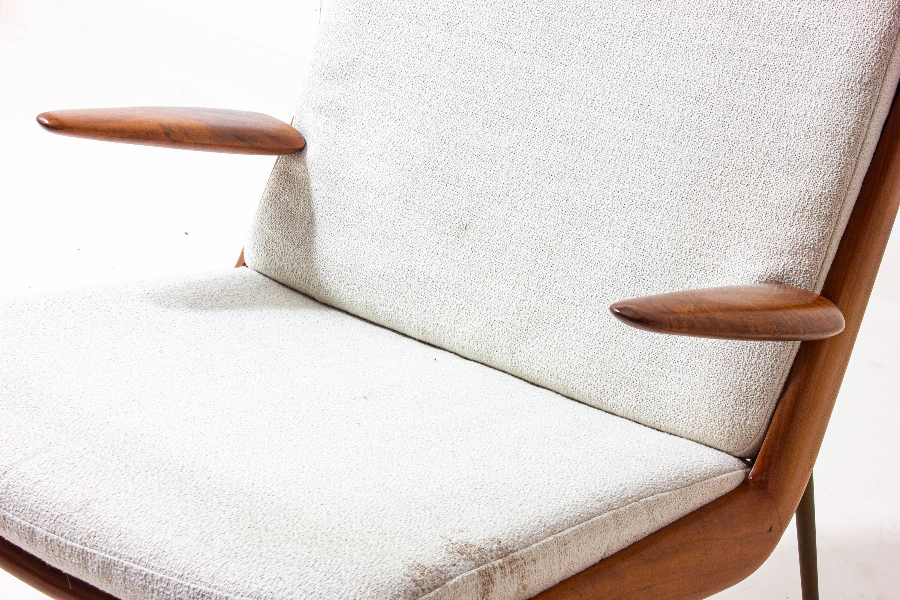 Minimalist 'Boomerang' lounge chair by Peter Hvidt & Orla Møgaard, Denmark