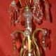 lustre à pampilles type cage à 6 bras de lumière époque début 20 ème