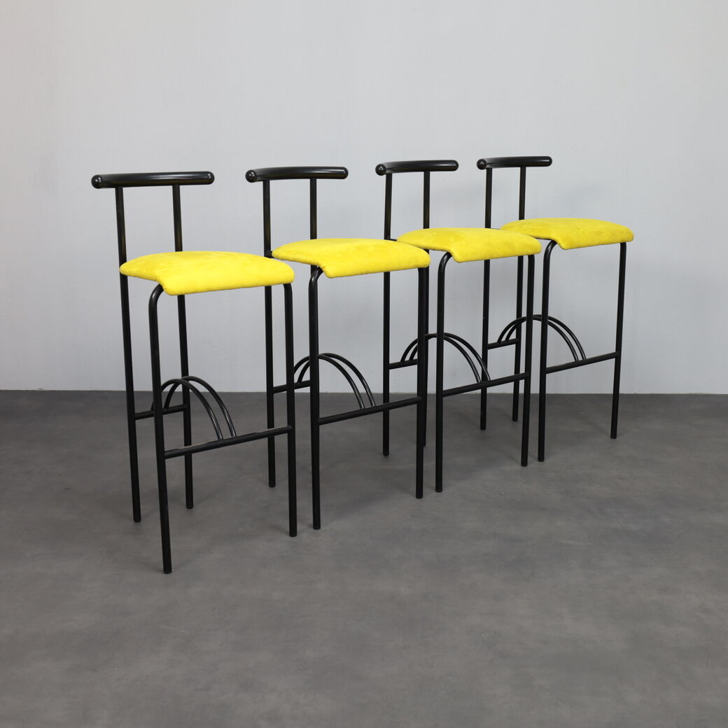 4 tabourets de bar postmodernes, Italie, années 1980