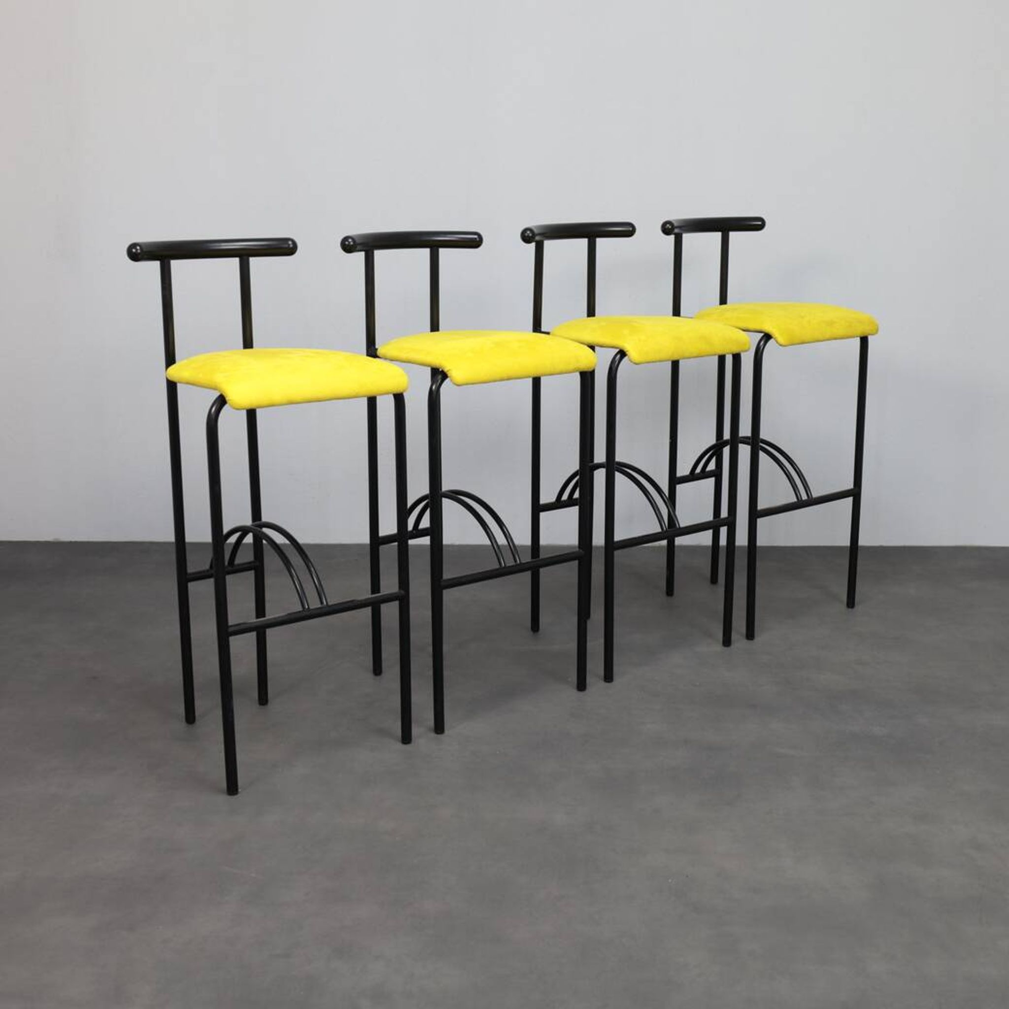 Set of 4 postmodern barstools, Italy, 1980s