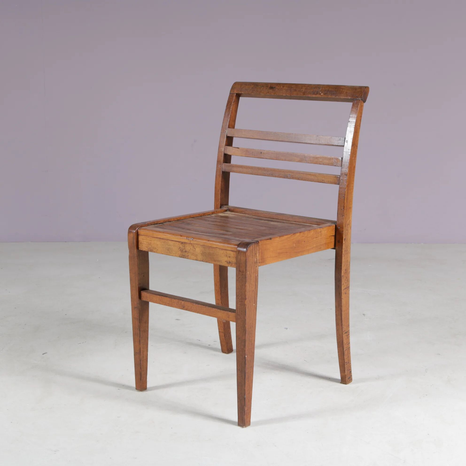 1950s side chair in beech wood by René Gabriel, France