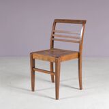 1950s side chair in beech wood by René Gabriel, France