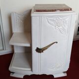 Art Deco bedside table top red marble