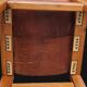 Pair of elm and leather chairs by Maison Regain