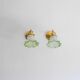 Glass sconces, Danish modern classic Scandinavian glass and brass wall lights.