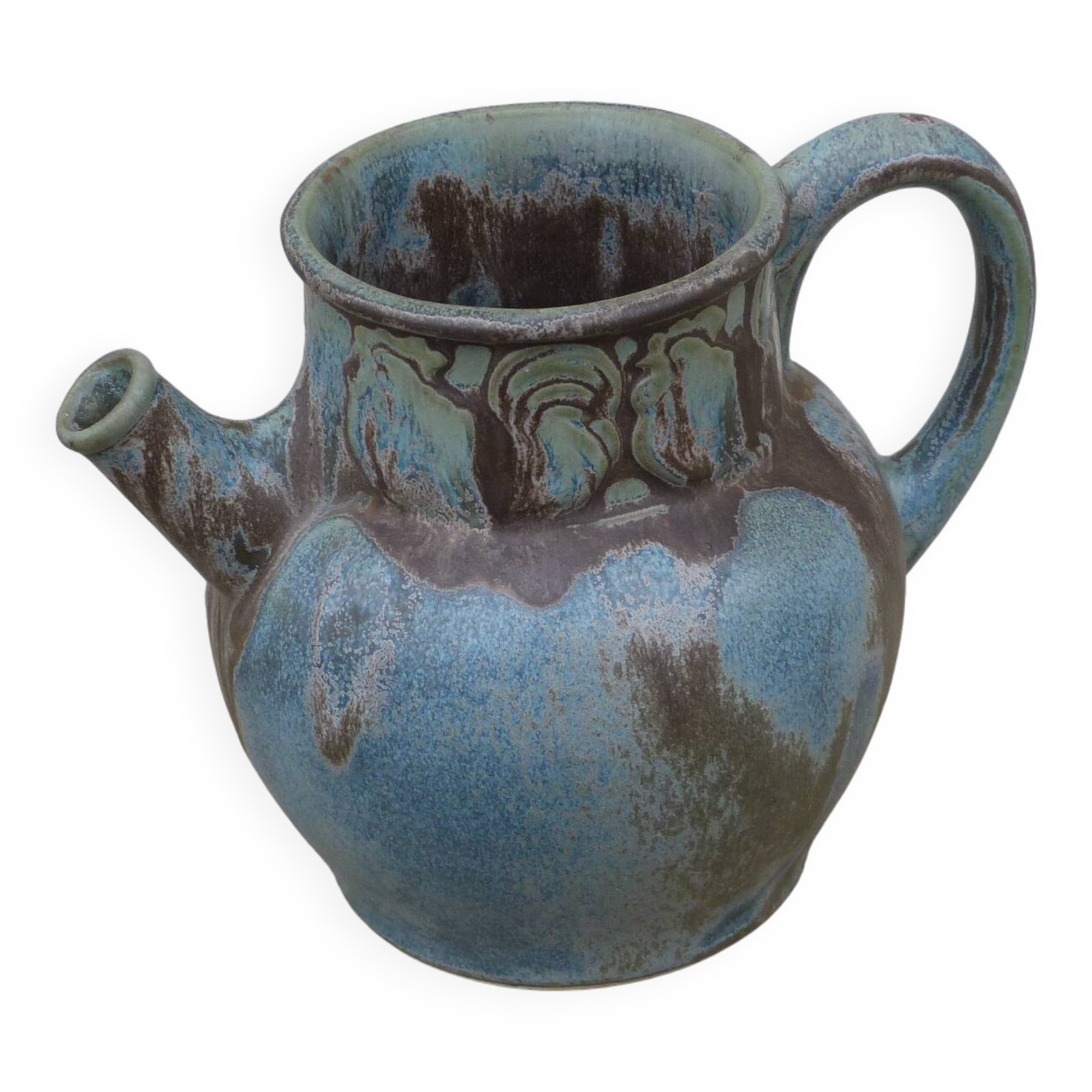 Art Nouveau stoneware pitcher signed Denbac