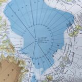 North Pole Arctic Ocean Greenland Iceland vintage map from 1950