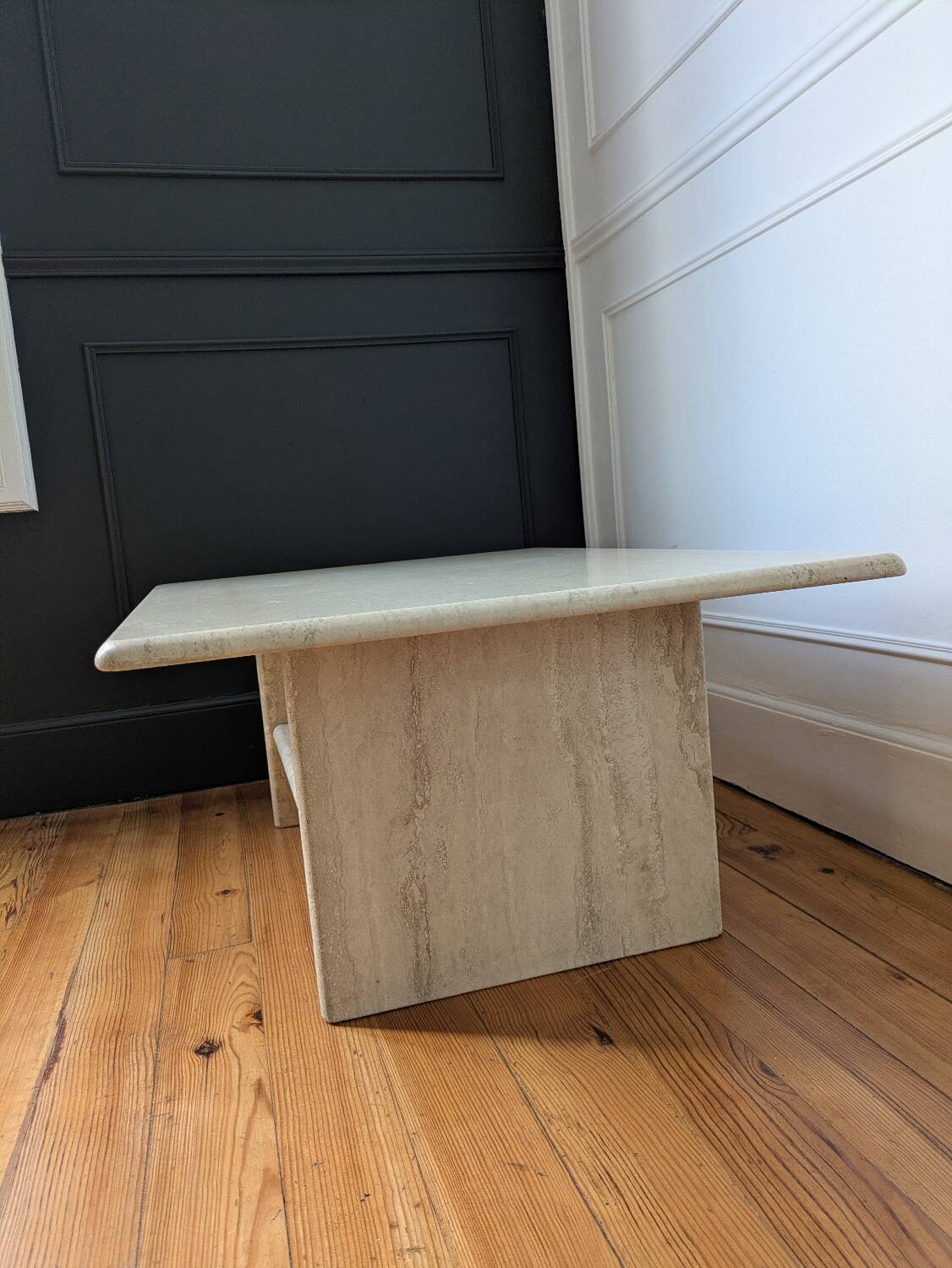 Vintage coffee table in travertine