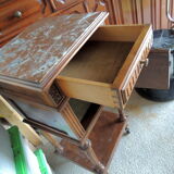 Old marble flat nightstand bedside