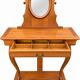 Coiffeuse Console en merisier avec miroir ovale orientable