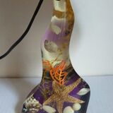 Vintage resin lamp with marine shell inclusions