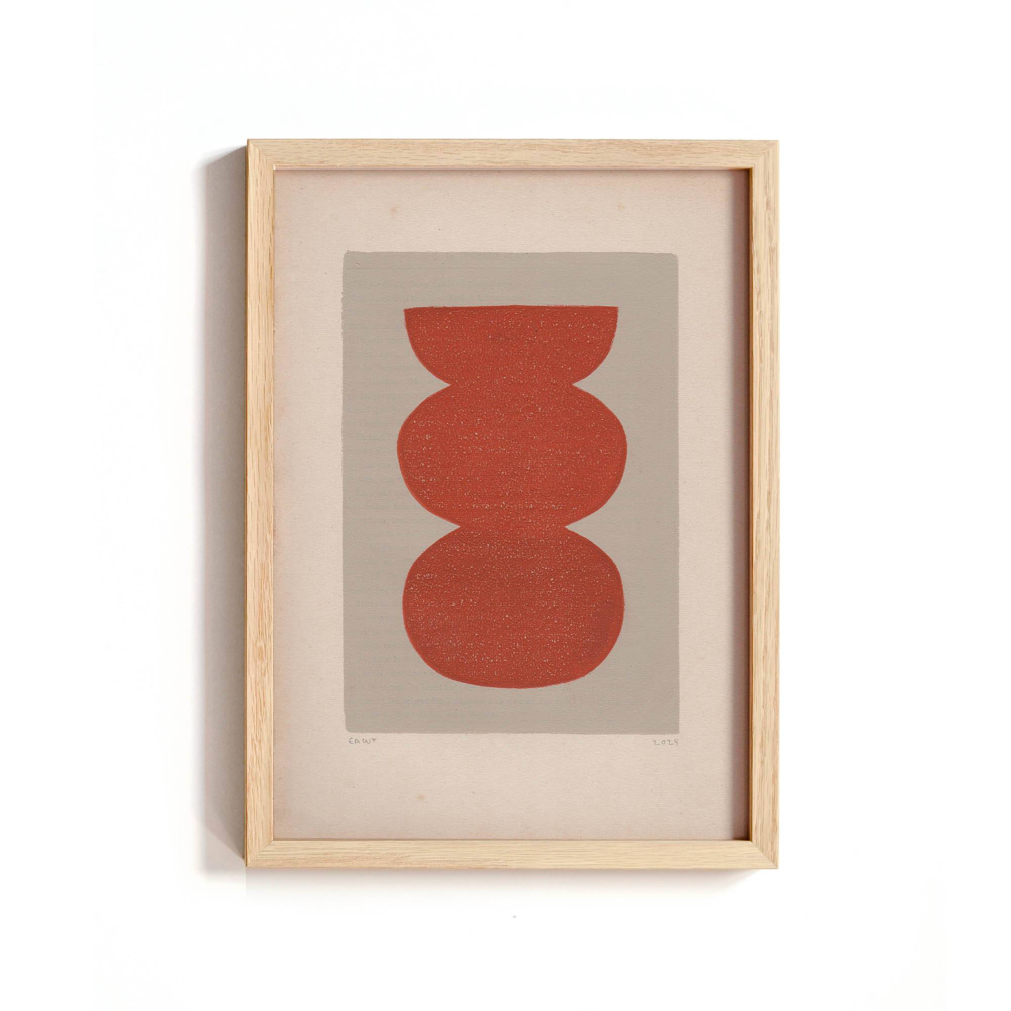 Duo Abstract paintings on old papers - signed Eawy