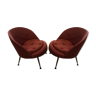 Pair of vintage 1960 pink cocktail armchairs