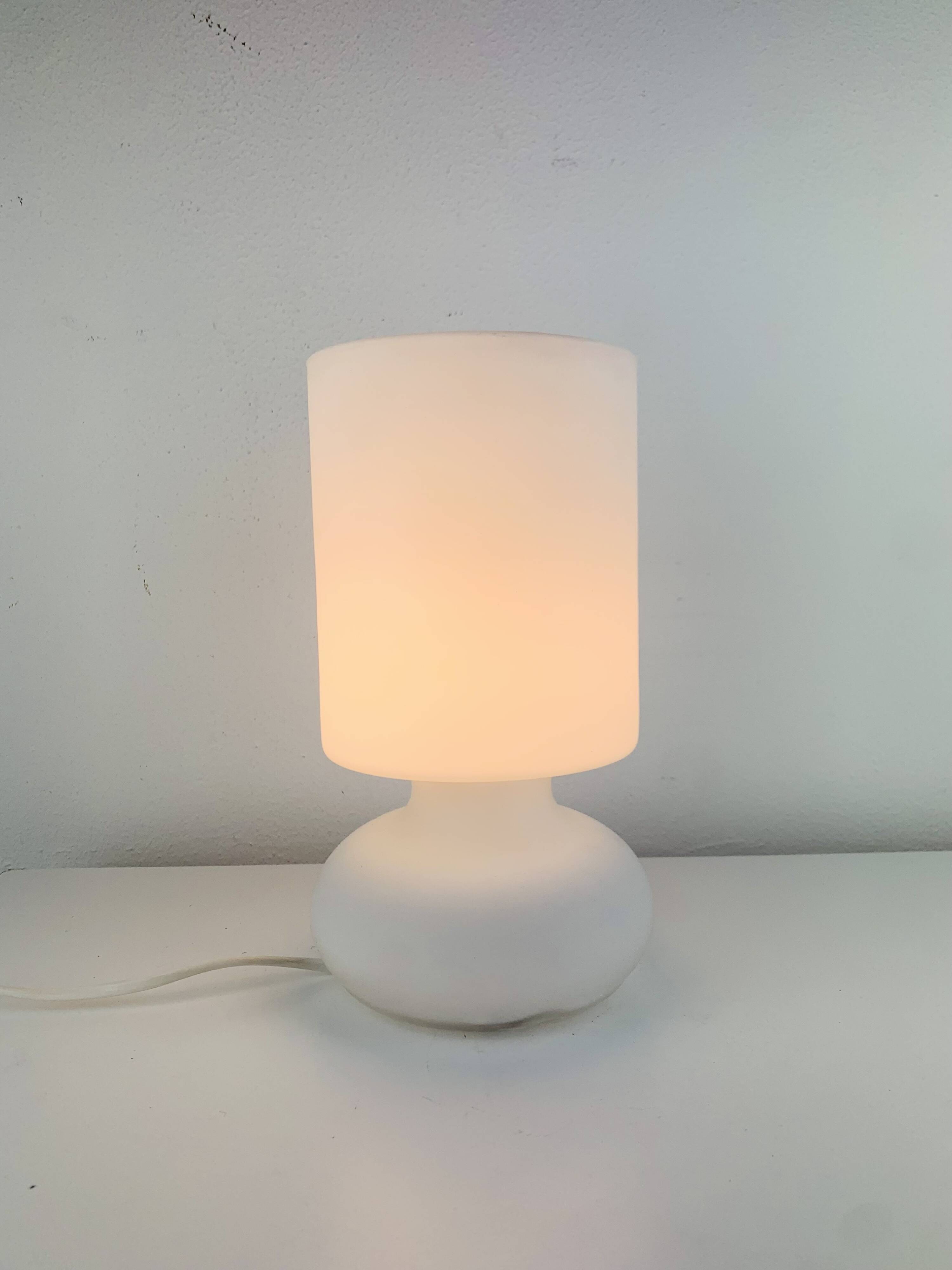 Vintage matte white glass lamp Lykta from Ikea.