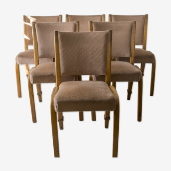 6 Bow Wood chairs by Steiner