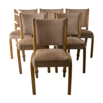 6 Bow Wood chairs by Steiner