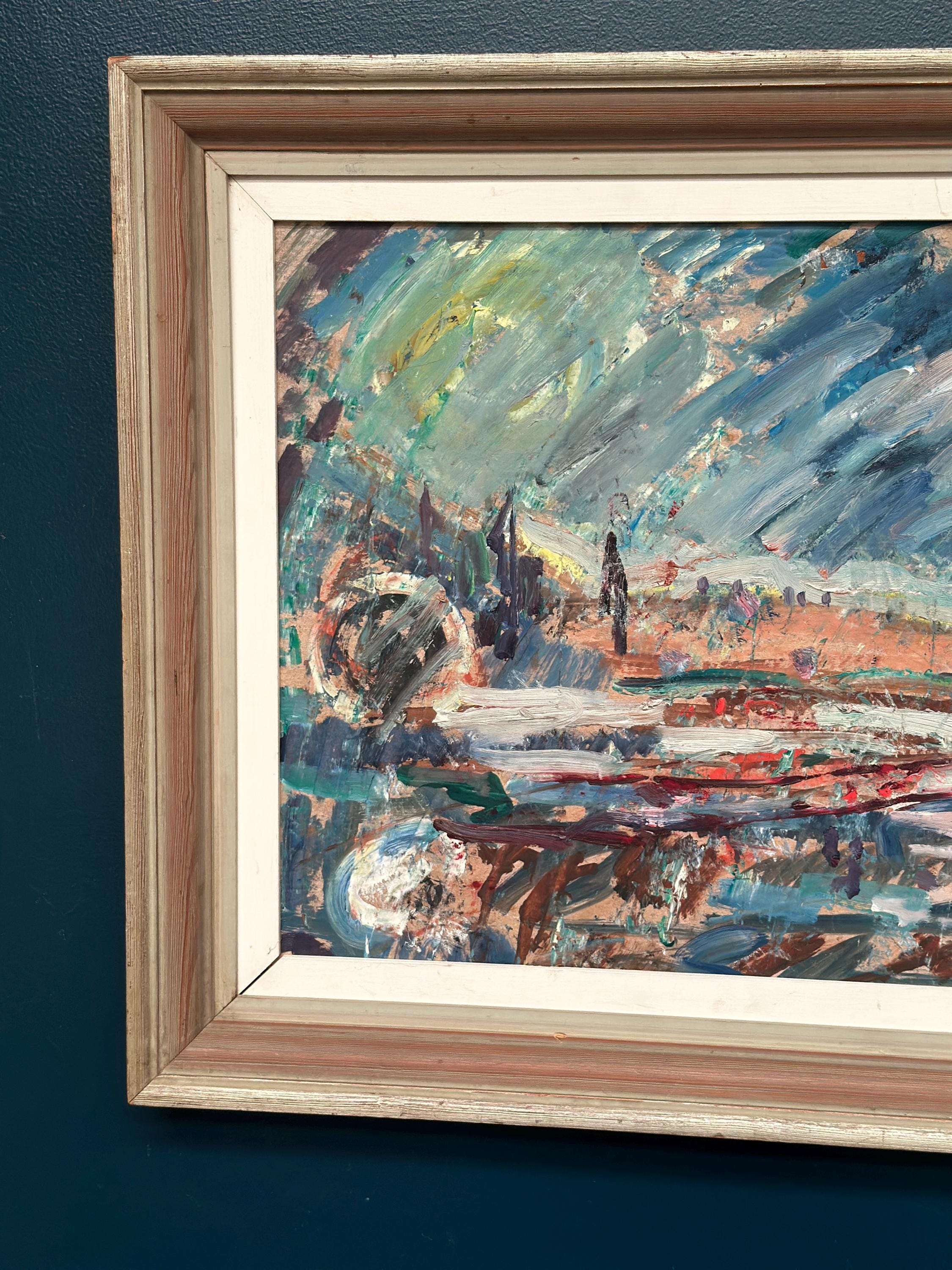 Original Oil On Canvas – “The Harbor Arches” – Vintage & Framed – 80 × 62 Cm (31.5" × 24.4")