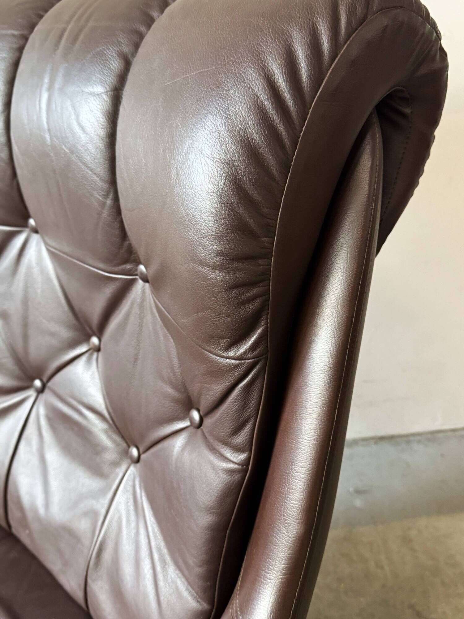 Fauteuil pivotant en cuir, Danemark, années 1960/1970, style Mid-C Modern, vintage