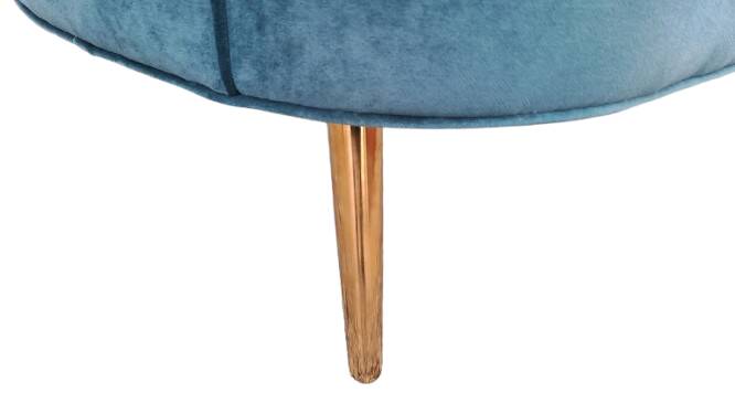 Blue velvet rounded canapé design 214 cm Art Deco style – as new KAOLIN