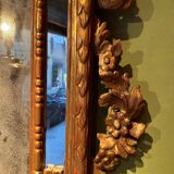 Large 19th Century French Giltwood Marriage Mirror Antique Overmantel Mirror with Original Mercury Foxed Glass