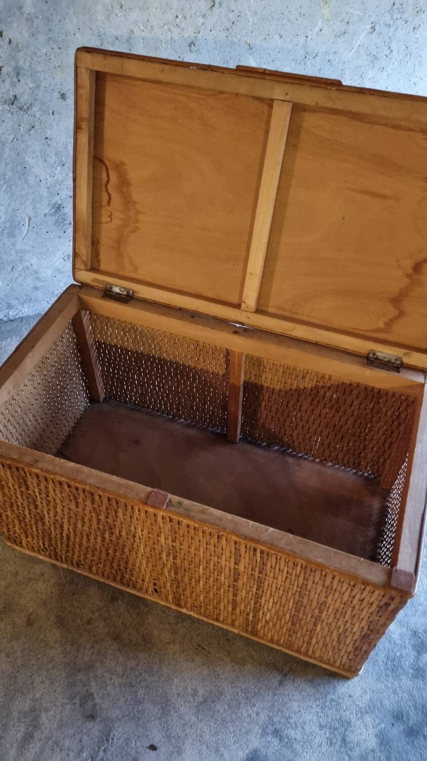 Vintage rattan trunk