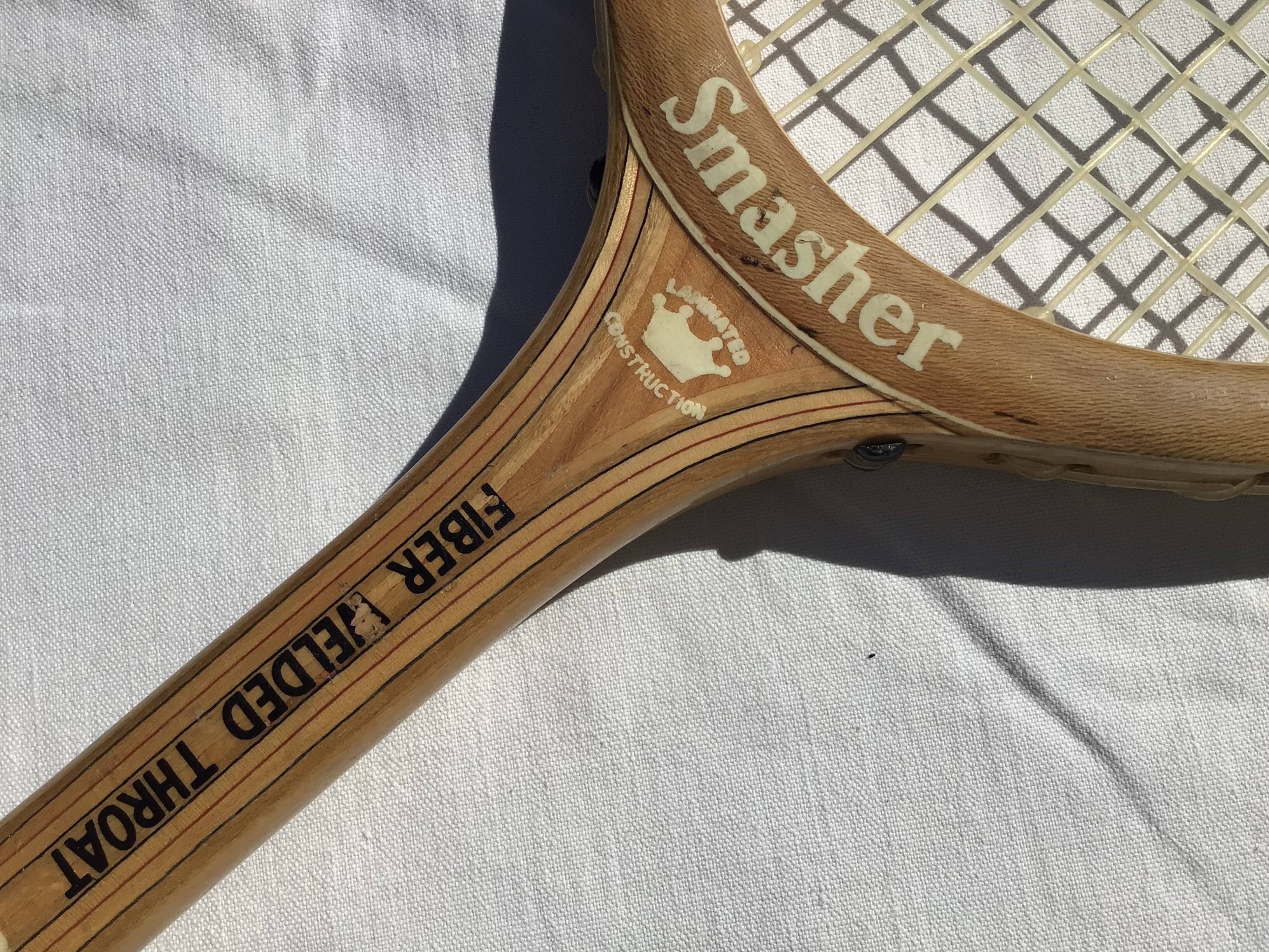 Smasher wooden tennis racket
