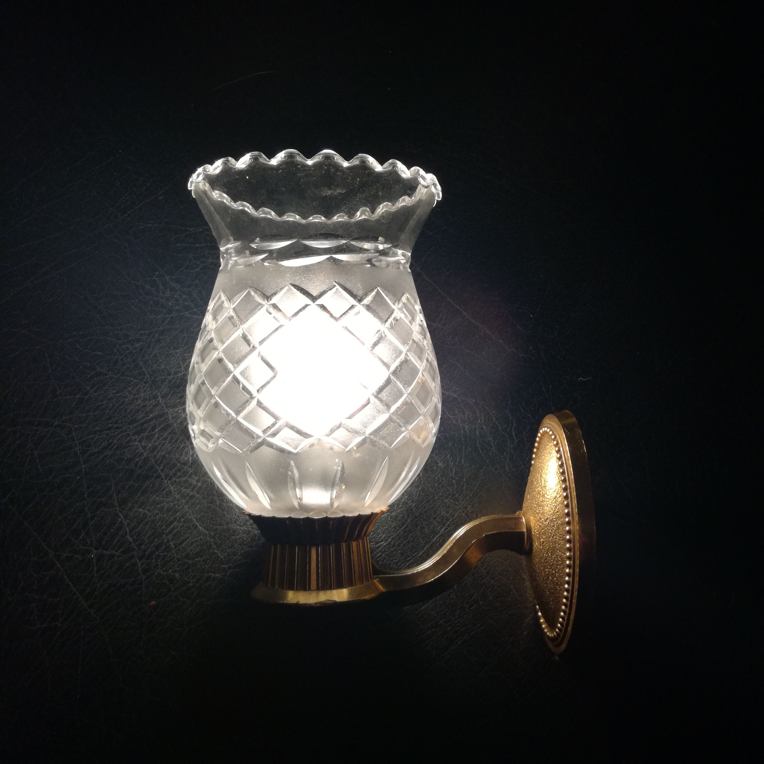 Brass and glass CT sconces, set of 2