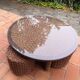 Living room set, vintage rope coffee table with 4 stools 1950