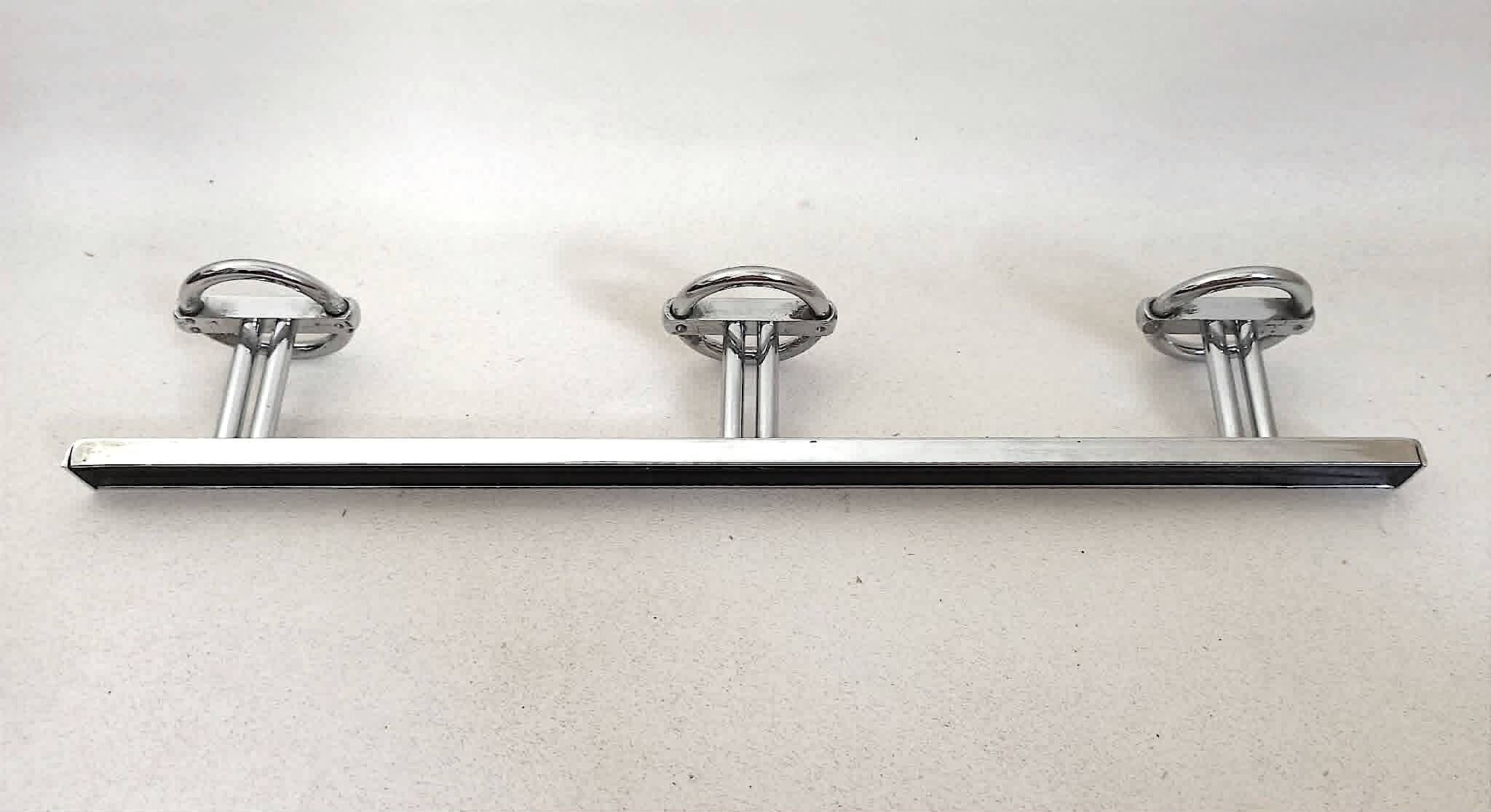 Triple coat hooks Art Deco by Jean Royère Width 45 cm
