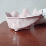 Duo of ceramic shell-shaped storage compartments