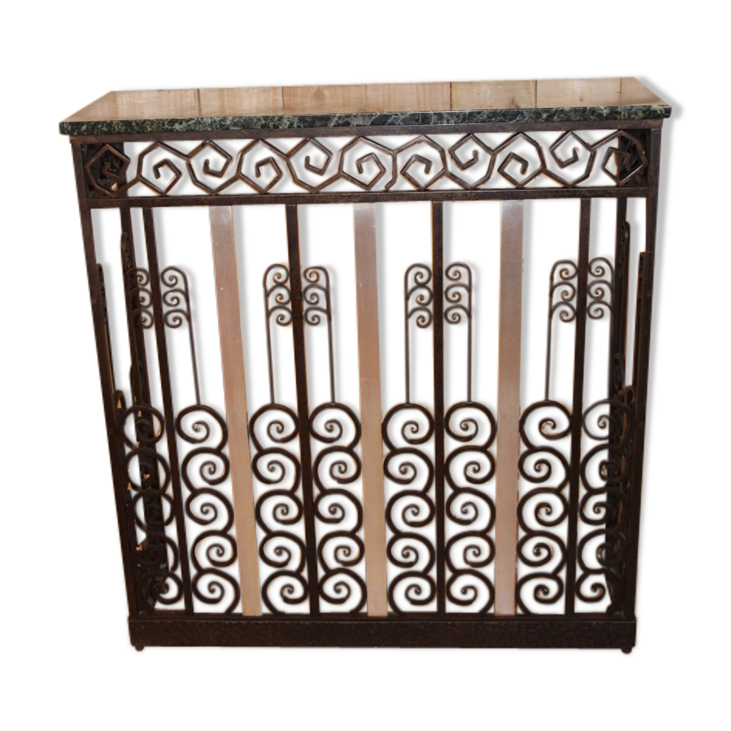 Art deco period console in forged iron