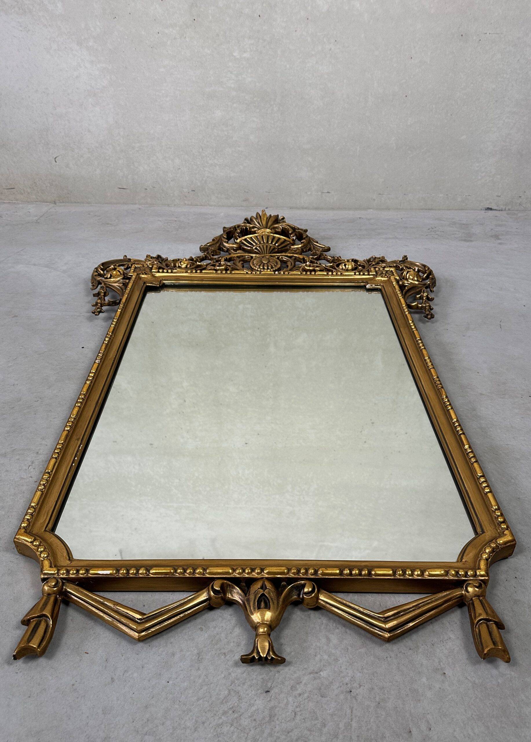 Large gilded mantel mirror – wood