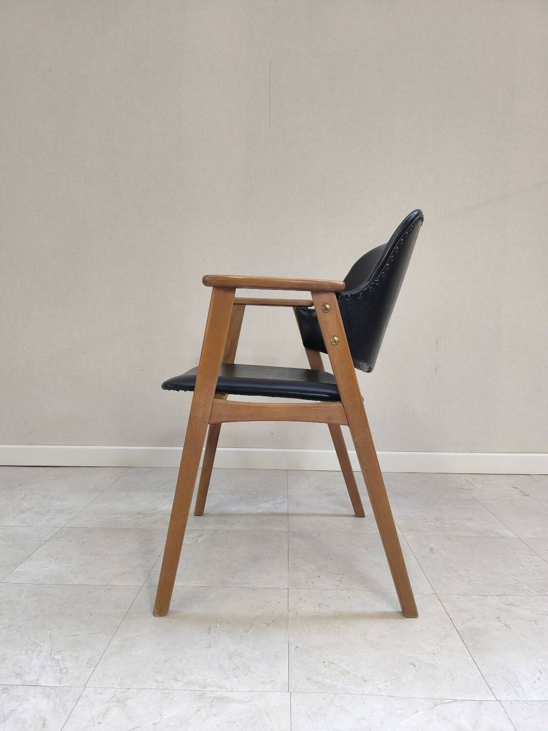 Mid-Century Danish Teak and Leather Armchair by Erik Kirkegaard for Glostrup, 1960s