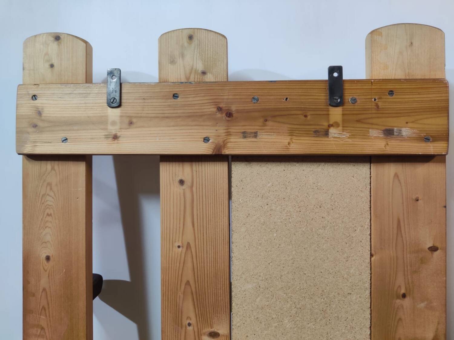 Vintage pine wall coat rack