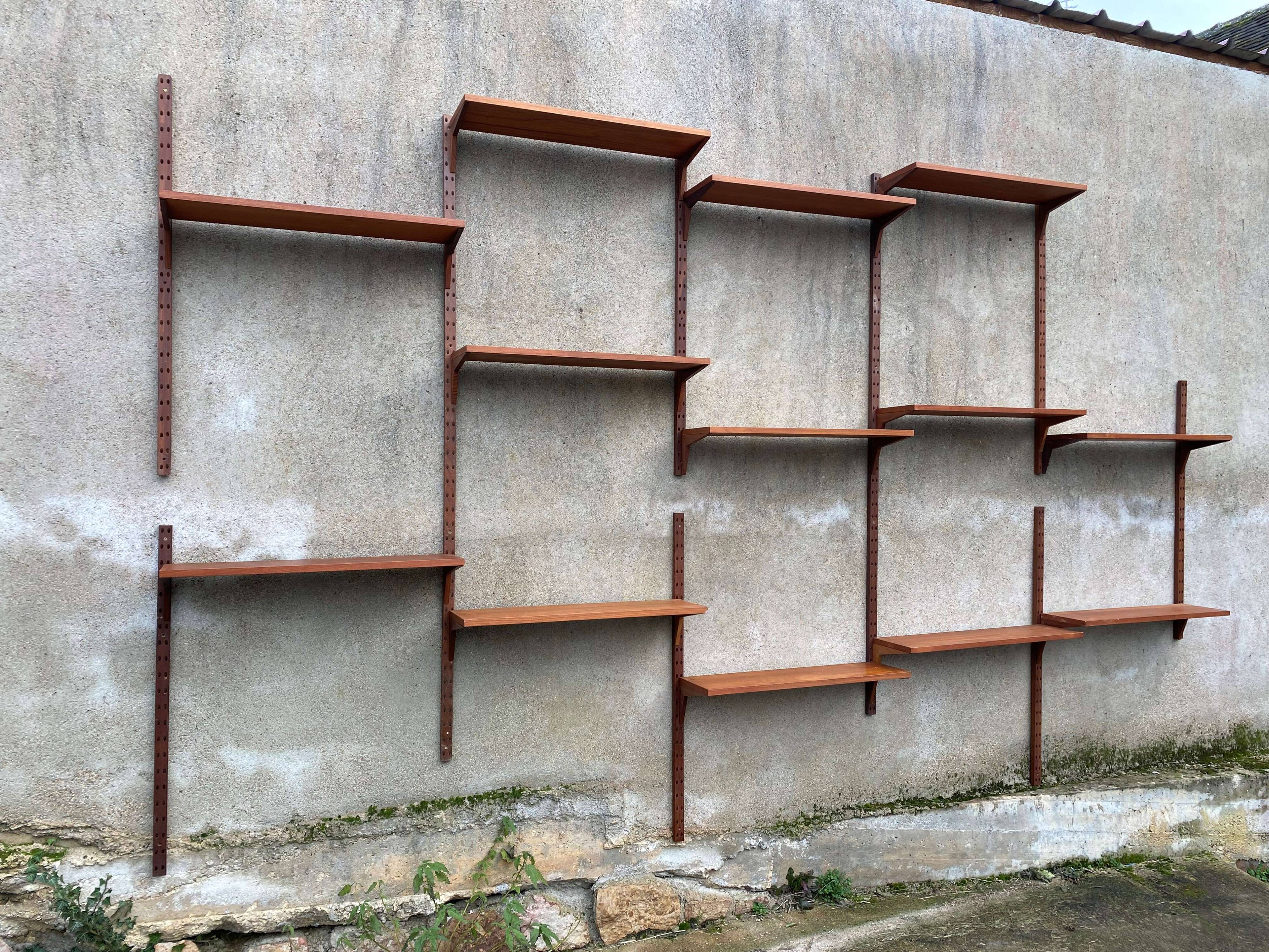Scandinavian teak bookcase Poul Cadovius 50 vintage