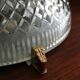 Brass ceiling light with moulded glass