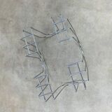 Postmodern chrome metal magazine rack from the 80s