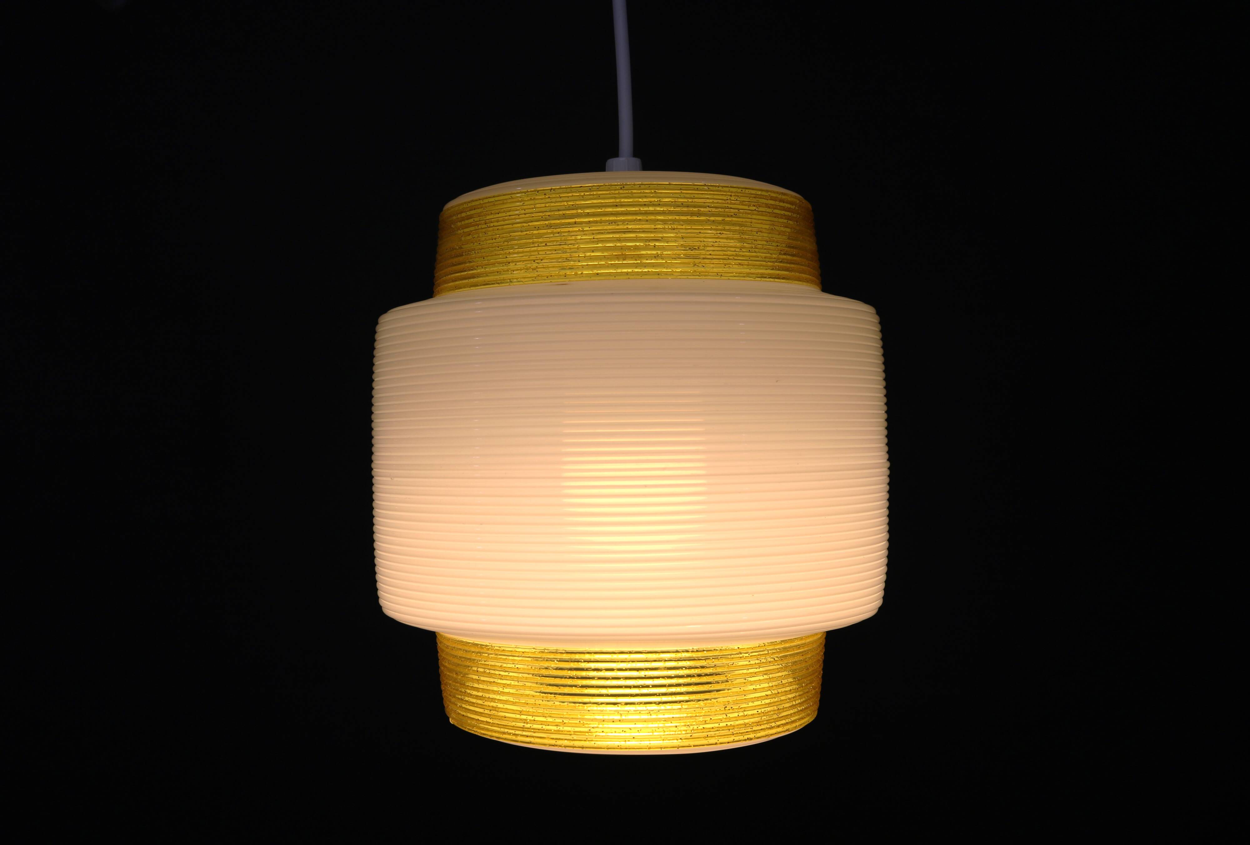 Ultra rare and old yellow and white Rotaflex lamp by Yahsa Heifetz