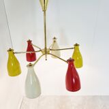 Mid century coloured chandelier, 1950s