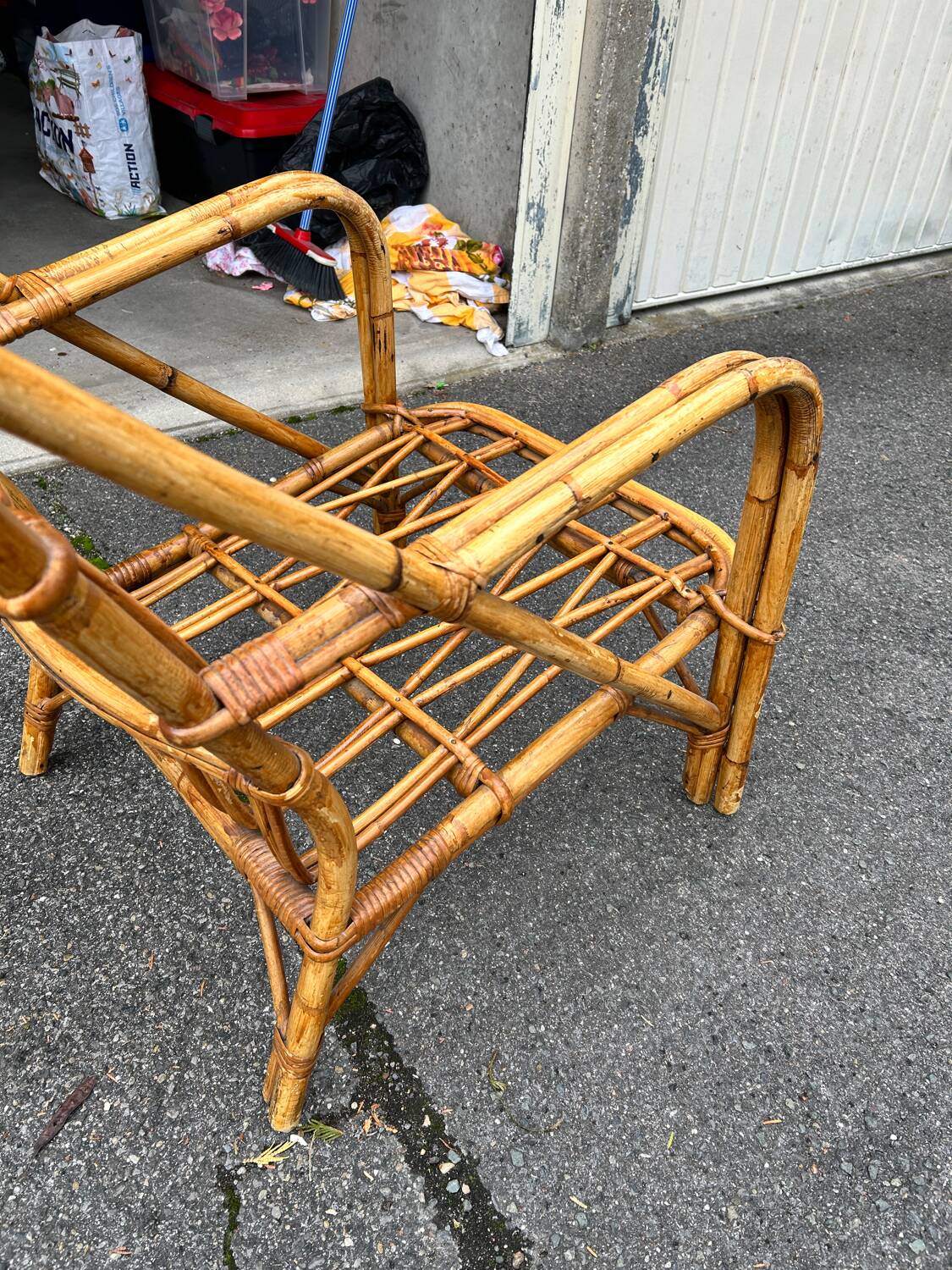 Vintage wicker armchair