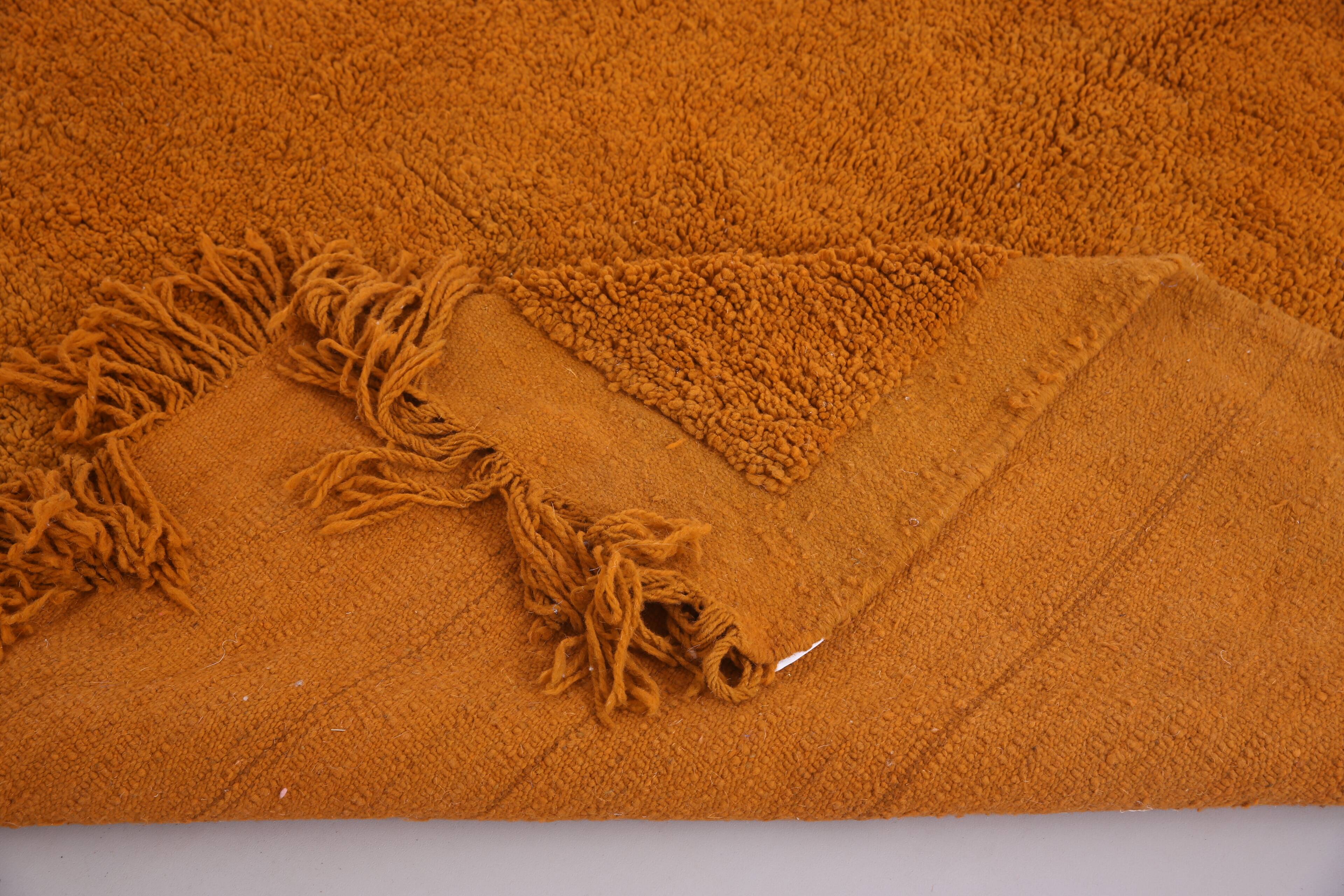 Rust Vintage Handmade Moroccan Rug 214 x 244 cm - Old Berber Rug -