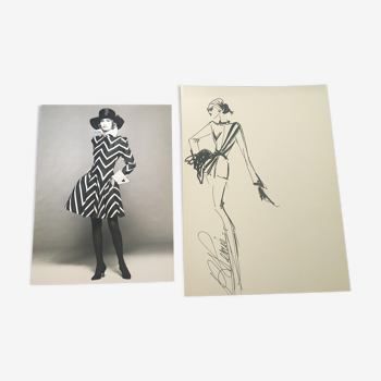 Jean-Louis Scherrer: fashion illustration and vintage press photography