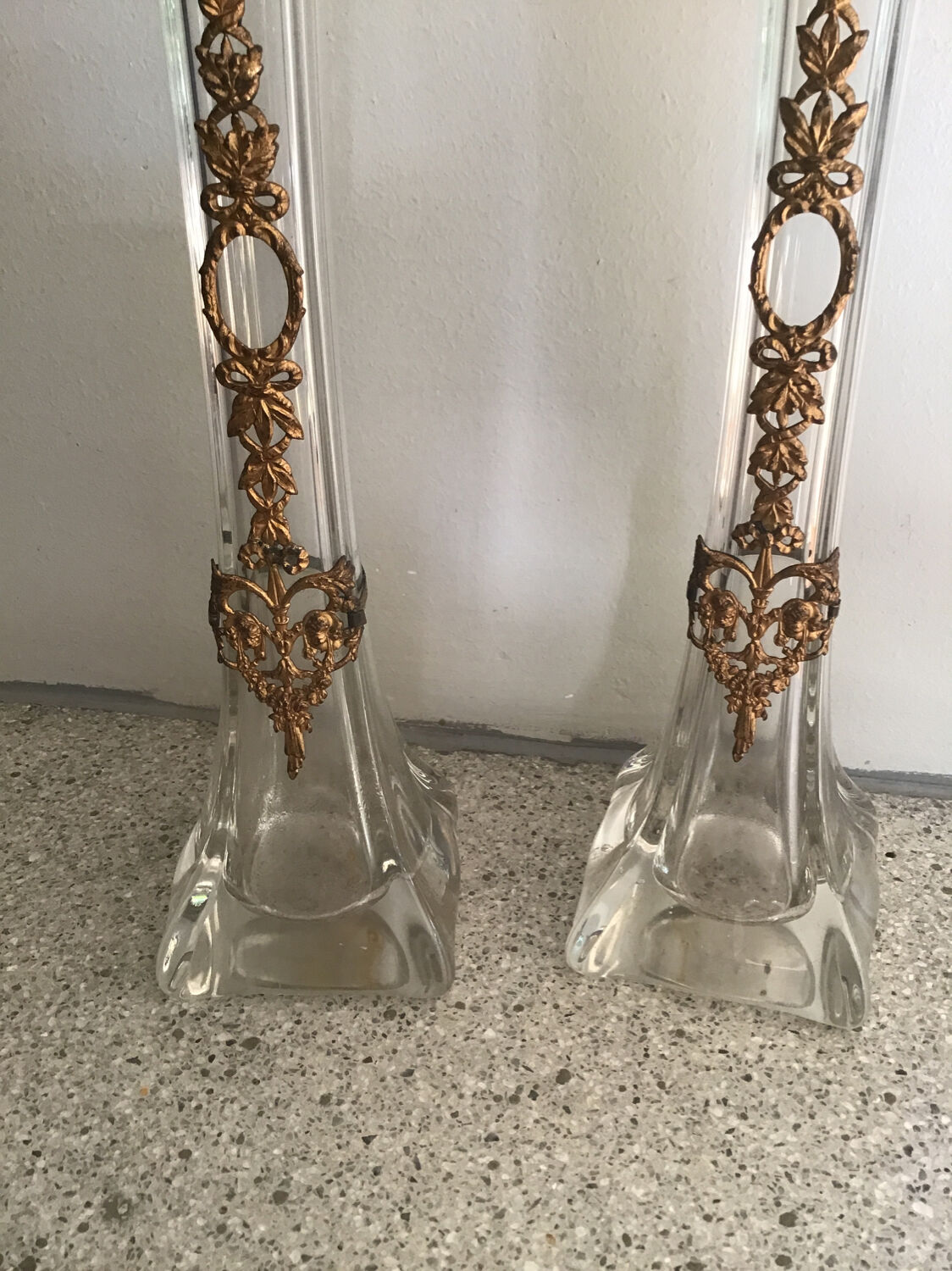 Paire de vases soliflore en verre