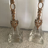 Paire de vases soliflore en verre