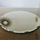 Vintage large round mirror, to be placed, bevelled, Art Deco, 1940s 50s